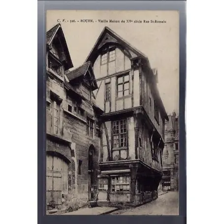 Dernier Modèle Carte postale 76 - Rouen - vieille maison du XVe siecle rue St-Romain - Non voyage - Dos