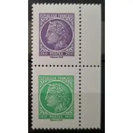 Prix Choc Timbre de collection France - 5863 et 5864 - Timbre "lettre verte et lettre internationale 20g - Paire Verticale L.Int + L.V"  issue du Carnet "Crès de Mazelin - Salon de printemps 2025"