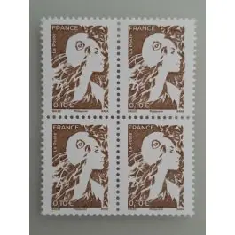 Timbre de collection France - 5867 - Timbre gomm 2025 "Marianne de l Avenir - Complment d'affranchissement 0,10€" - Bloc de quatre Commander Maintenant