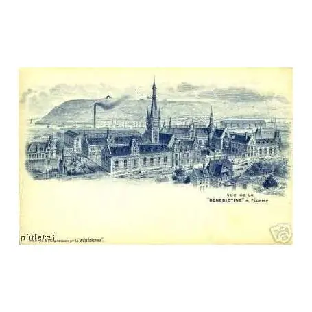 Dernier Modèle Carte postale 76 - Vue de la Benedictine a Fecamp - Pub au dos