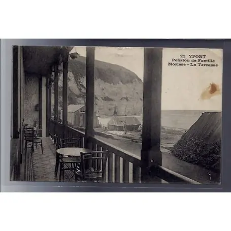 Carte postale 76 - Yport - Pension de Famille Morisse - la terrasse - Voyage - Dos divise Prix Bas