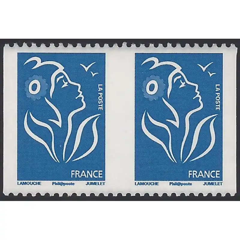 Affaire À Saisir Lamouche timbre N°4159b paire horizontale de roulette sans découpe neuf**. R