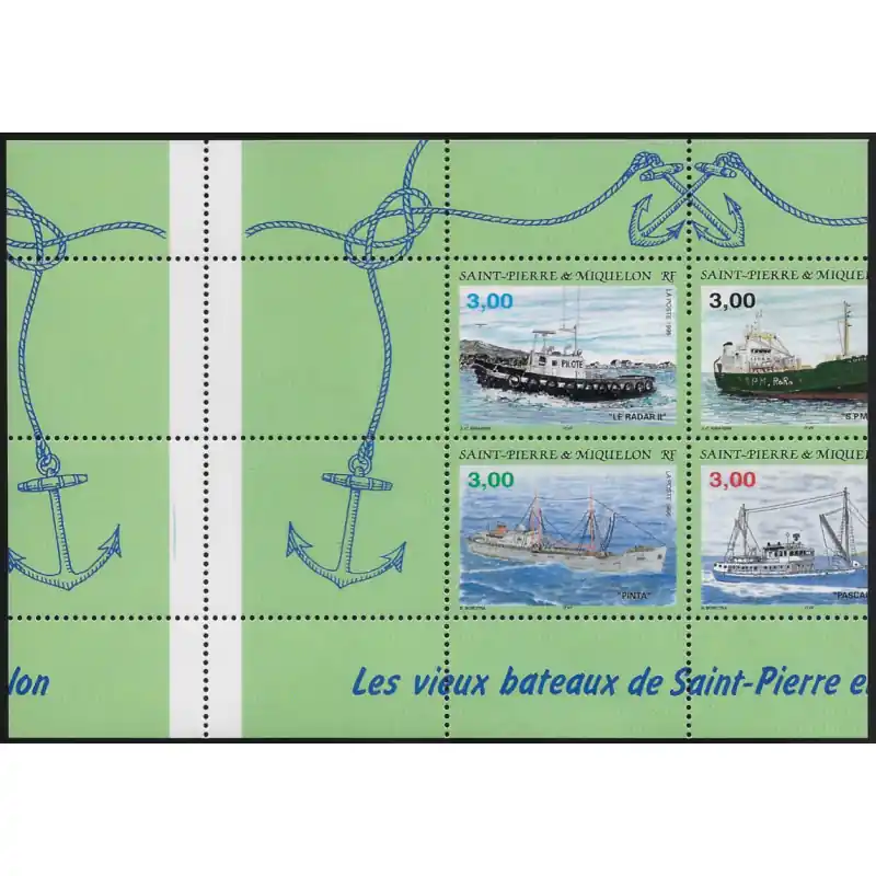 Jusqu’à Épuisement Des Stocks Bloc-feuillet de timbres Saint Pierre et Miquelon N°5 variété neuf**. RRR