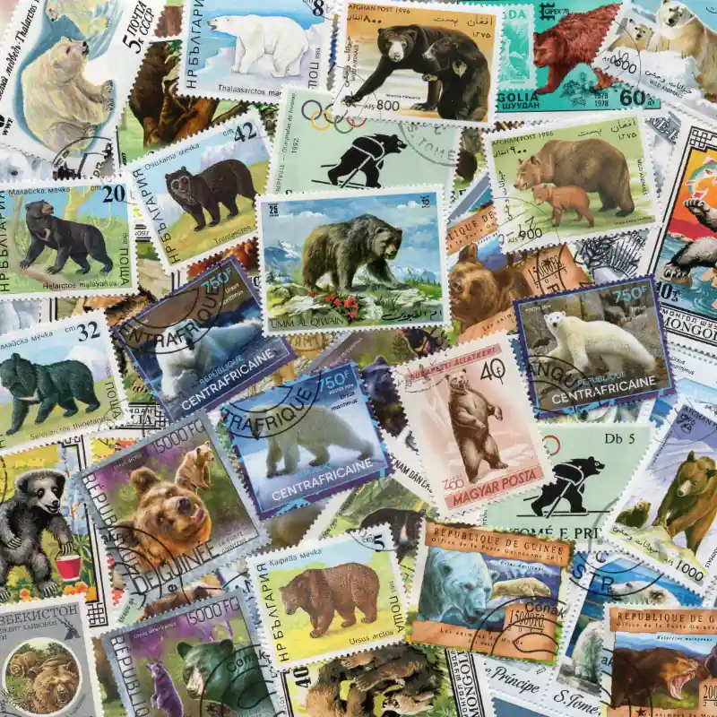 Offre Limitée Ours 25 timbres thématiques tous différents.