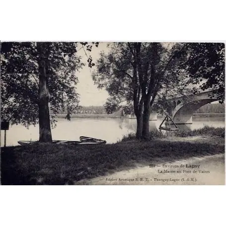 Carte postale 77 - Environs de Lagny - La Marne au pont de Vaires - Voyage - Dos divise Achetez Aujourd’hui