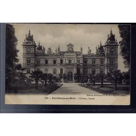 Exclusif Carte postale 77 - Ferrieres-en-Brie - Chateau- facade - Voyage - Dos divise