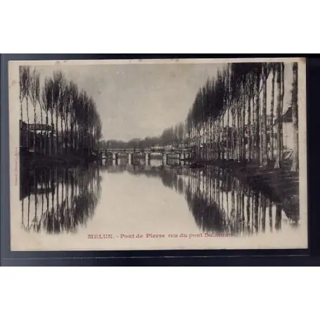 Carte postale 77 - Melun - Pont de Pierre - vu du Pont Dalmont - Voyage - Dos non divise Populaire