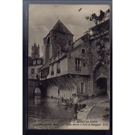 Bon Plan Carte postale 77 - Moret-sur-Loing - Vieille maison et porte de Bourgogne - Voyage - Dos