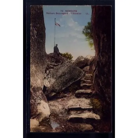 Carte postale 77 - Nemours - Rochers Beauregard - l'escalier - Voyage - Dos divise Quantité Limitée