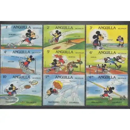 Artisanat Anguilla - 1984 - No 524/532 - Walt Disney - Jeux olympiques d'été