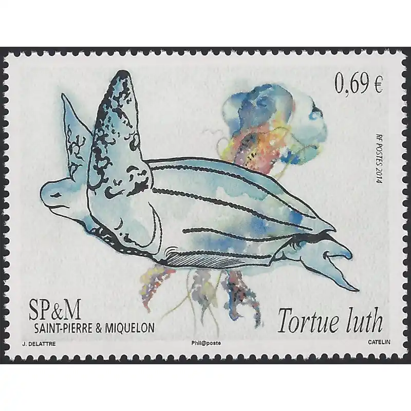Tortue luth timbre de Saint Pierre et Miquelon N°1118 neuf**. Offre Spéciale