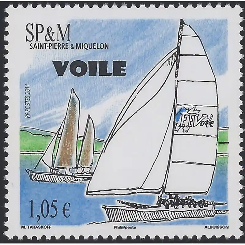 Top Qualité La voile timbre de Saint Pierre et Miquelon N°1009 neuf**.
