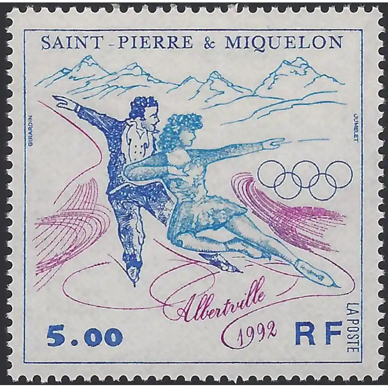 Jeux Olympiques d'hiver timbre de Saint Pierre et Miquelon N°559 neuf**. Livraison Mondiale