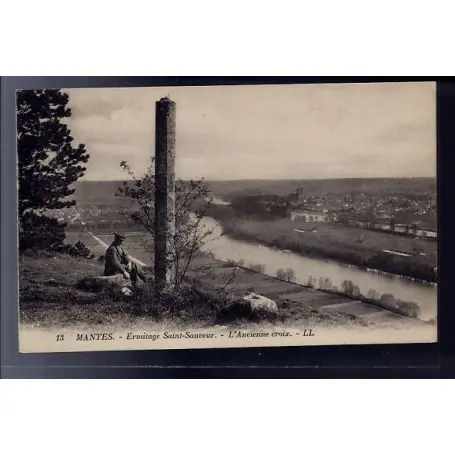 Carte postale 78 - Mantes - Ermitage Saint-Sauveur - l'ancienne Croix - Non voyage - Dos Usine Directe