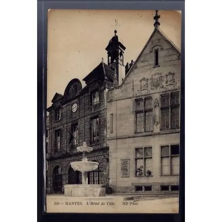 Carte postale 78 - Mantes - l' Hotel de Ville - Non voyage - Dos divise Tendance