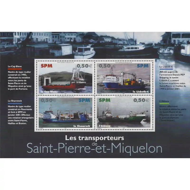 Achat Immédiat Bloc-feuillet de timbres Saint Pierre et Miquelon N°10 - Les transporteurs.