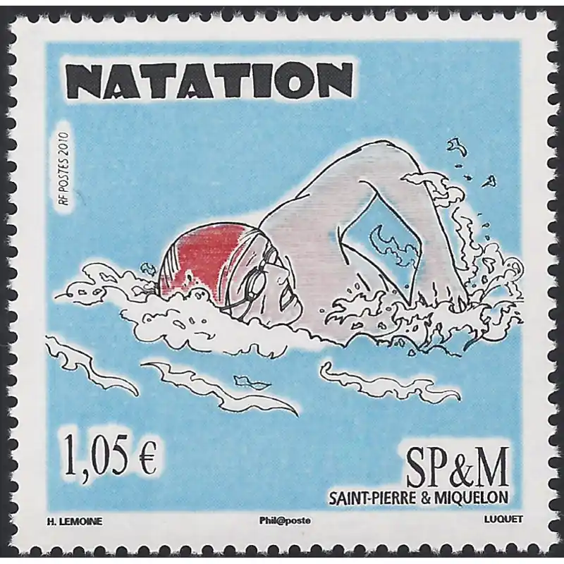 Natation timbre de Saint Pierre et Miquelon N°982 neuf**. Remise