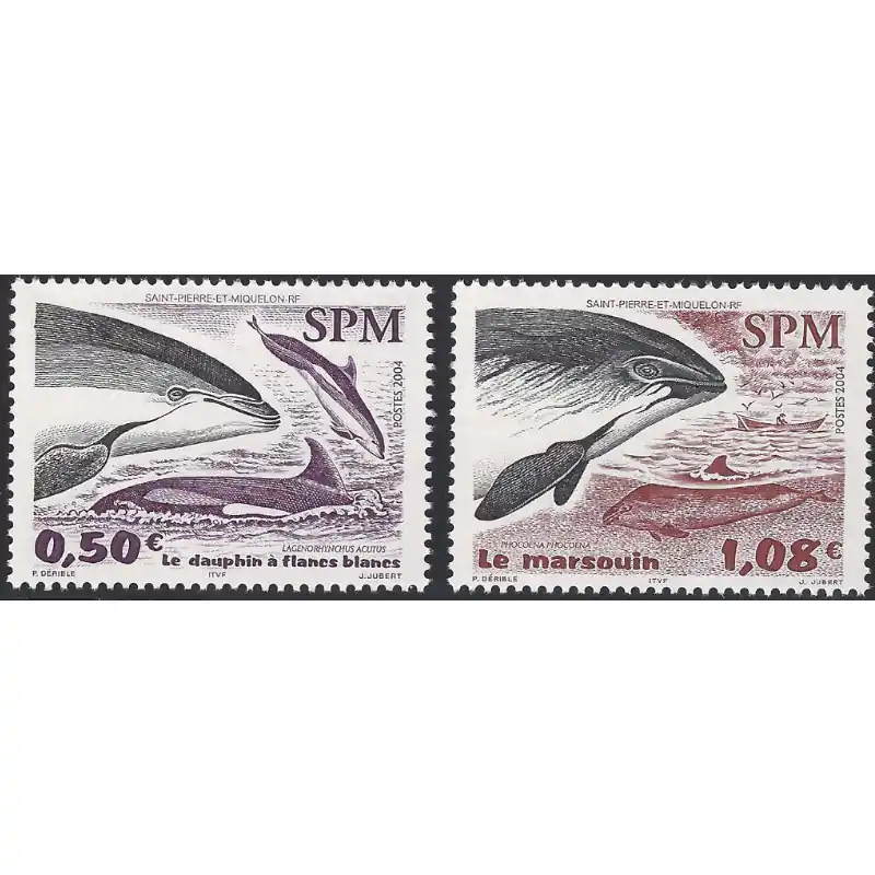 Haute Qualité Les dauphins timbres de Saint Pierre et Miquelon N°812-813 série neuf**.