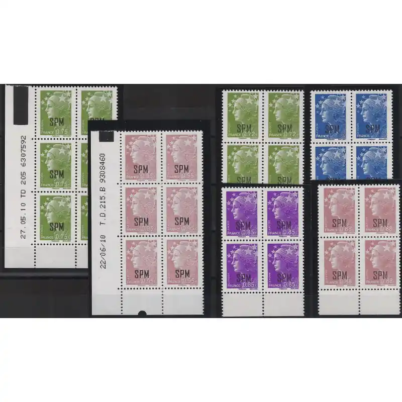 Vente Flash Timbres de Saint Pierre et Miquelon lot de 6 blocs neufs**.
