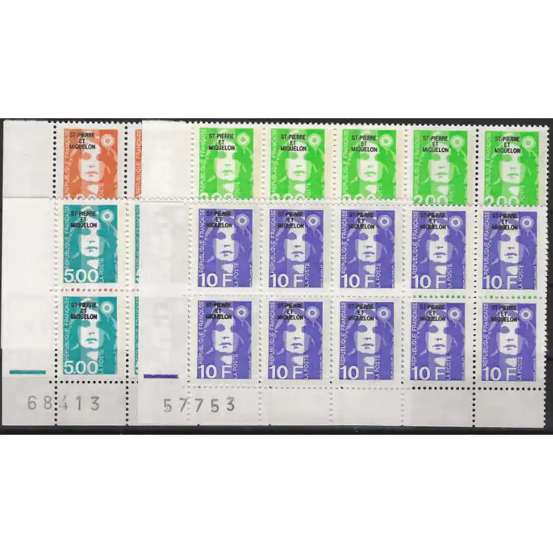 Timbres de Saint Pierre et Miquelon N°523-526 série en bloc de 10 neuf**. Authentique