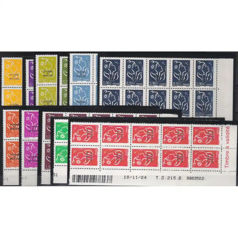Bon Plan Timbres de Saint Pierre et Miquelon N°829-839 en bloc de 10 coins datés neuf**.