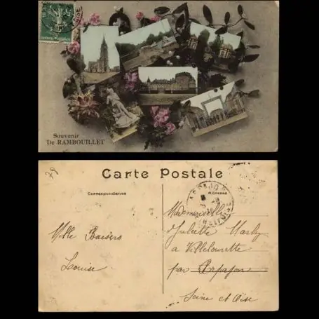 Retour Gratuit Carte postale 78 - Souvenir de Rambouillet - Multicarte - Fleurs