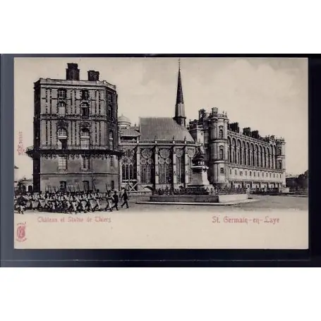 Carte postale 78 - St-Germain-en-Laye - chateau et statue de Thiers - Non voyage - Dos no Livraison Mondiale