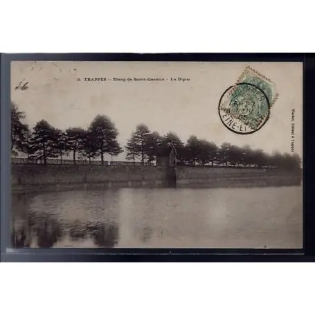 Livraison Mondiale Carte postale 78 - Trappes - Etang de Saint-Quentin - la digue - Voyage - Dos divise
