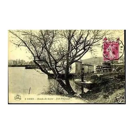 Achat Immédiat Carte postale 78 - Triel - Bords de Seine - Joli paysage - Pecheur
