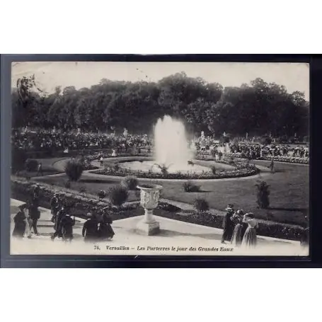 Carte postale 78 - Versailles - les Parterres le jour des Grandes eaux - Voyage - Dos div Édition Limitée