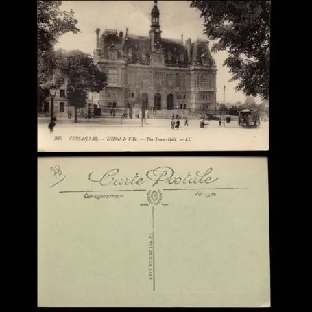 Carte postale 78 - Versailles - L'Hotel de ville - Tramways Remise