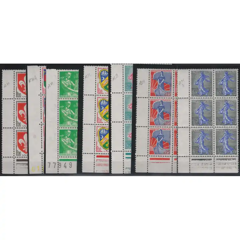 Acheter En Ligne Timbres de France N°1230-1234A série en bloc de 6 neuf**.
