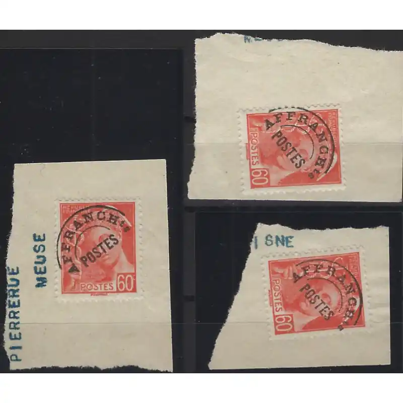 Produit De Marque Timbre préoblitéré N°83 lot 3 exemplaires sur fragment.