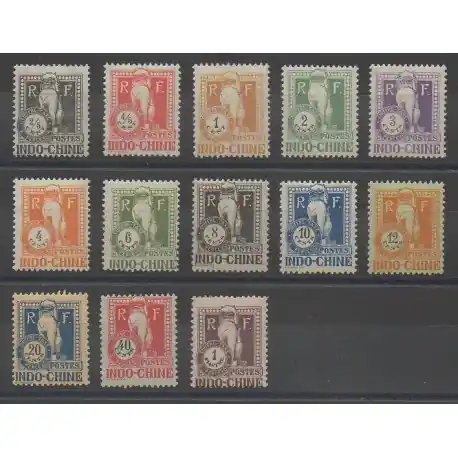 Indochine - 1922 - No T31/T43 - Neuf avec charnière Réduction