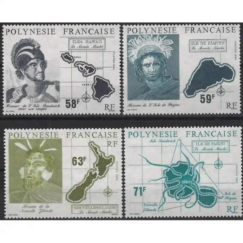 Acheter Direct Le monde Maohi timbres Polynésie Française N°354-357 série neuf**.
