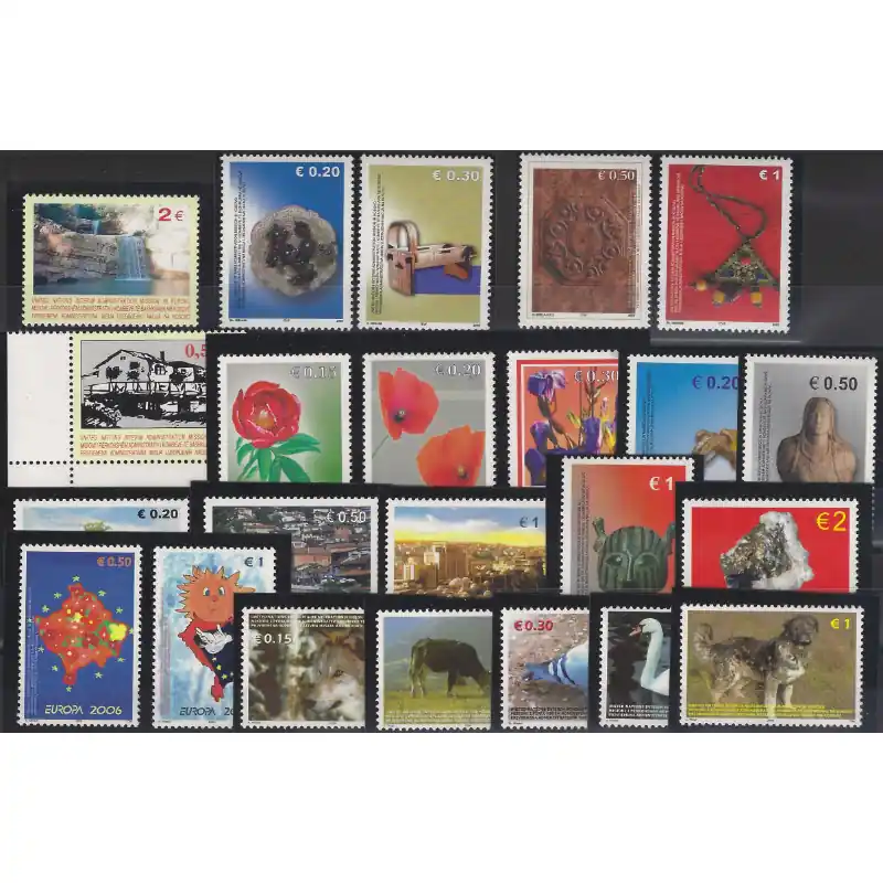 Kosovo administration Nations Unies 23 timbres tous différents neufs**. Commander Vite