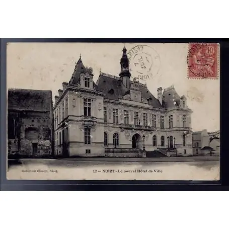 Carte postale 79 - Niort - le nouvel Hotel de Ville - Voyage - Dos divise Offre Limitée