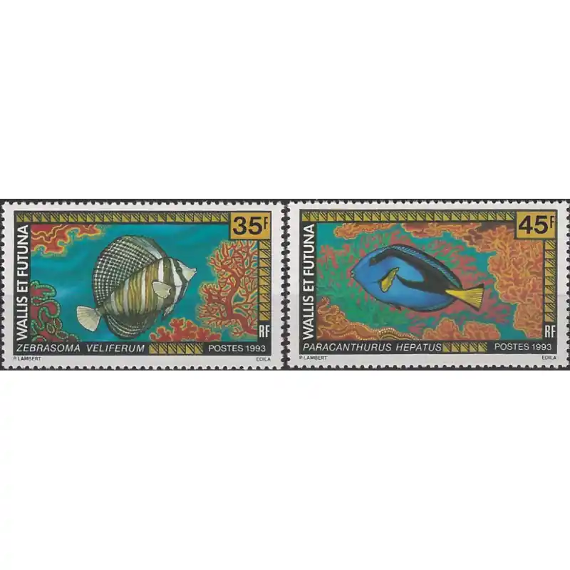 Acheter En Ligne Poissons timbres Wallis et Futuna N°451-452 série neuf**.