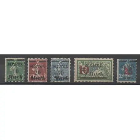 Mémel - 1922 - No 79/83 Commander Maintenant