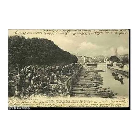 Carte postale 80 - Amiens - Marche sur l'eau - Bateaux d'hortillons Seulement Aujourd’hui
