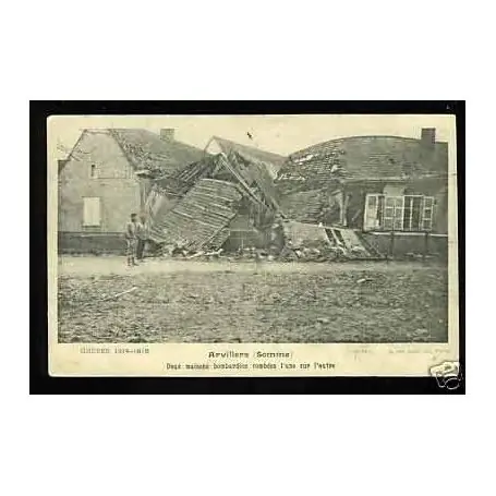 Édition Limitée Carte postale 80 - Arvillers - Deux maisons bombardees