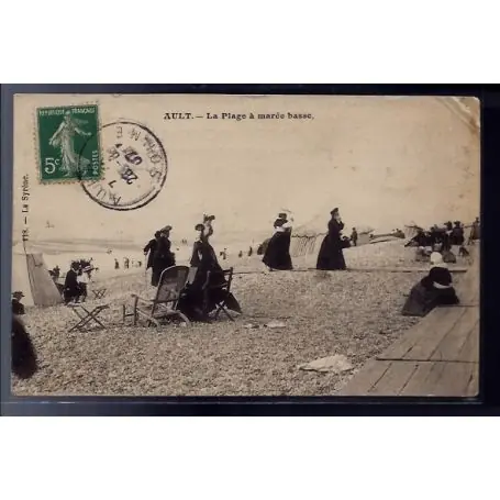 Carte postale 80 - Ault - la plage a maree basse - Voyage - Dos divise Offre Spéciale