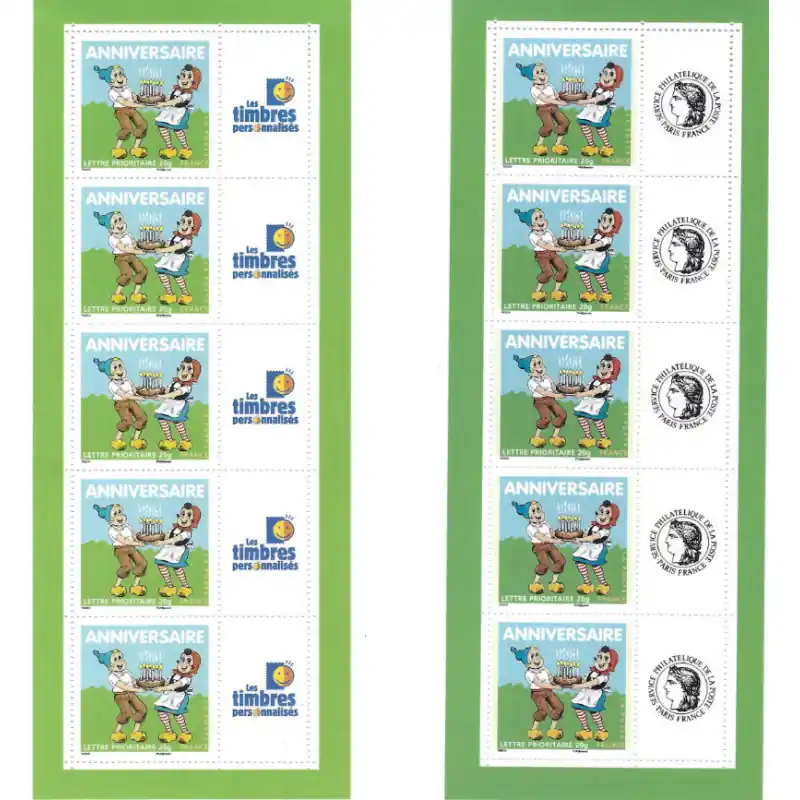 Livraison Express Série de 2 feuillets de 5 timbres anniversaires Cérès-T.P.P. - F4081A.