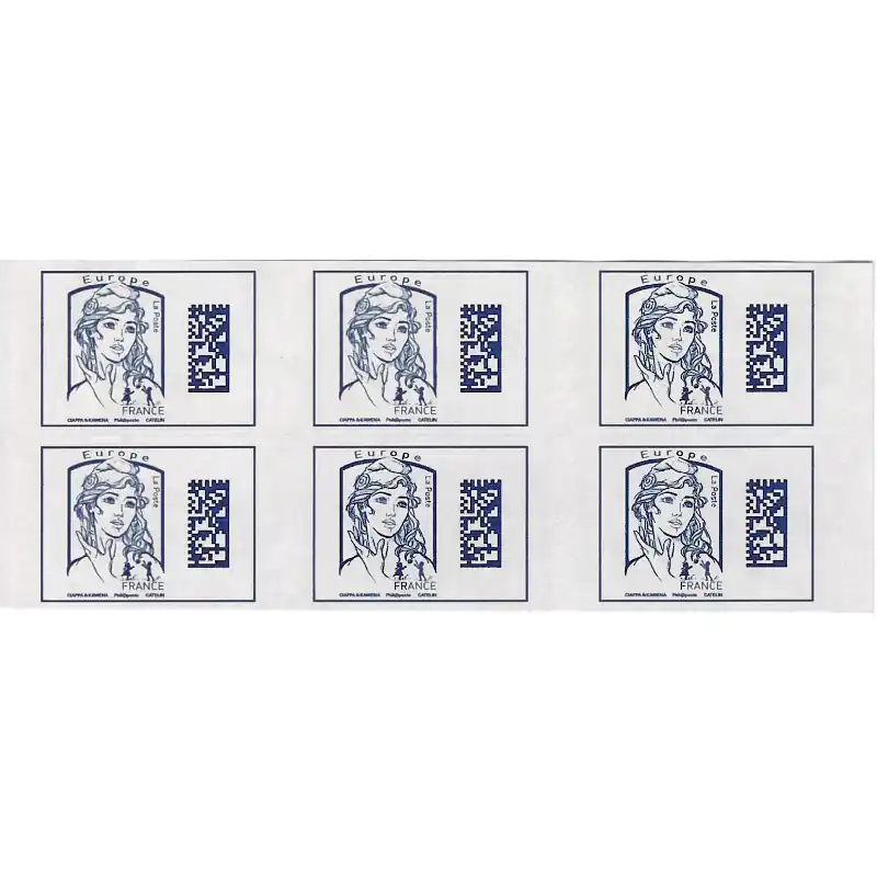Pas Cher Carnet de 6 timbres Marianne Datamatrix bleu N°1216A-C1.