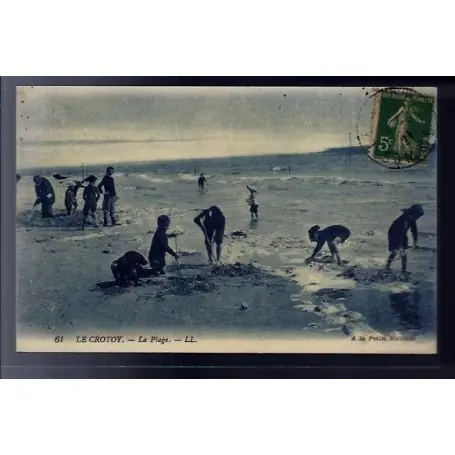 Carte postale 80 - Le Crotoy - La plage - Voyage - Dos divise Prix Réduit