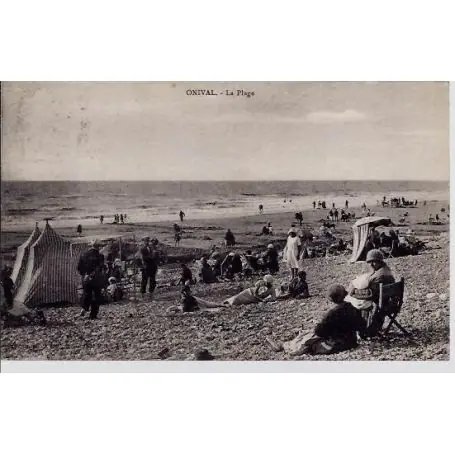Carte postale 80 - Onival - La plage - Voyage - Dos divise Original
