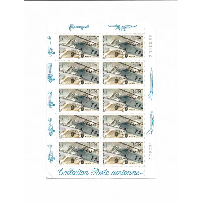 Offre Spéciale Feuillet 10 timbres Poste aérienne Potez 25 neuf**.