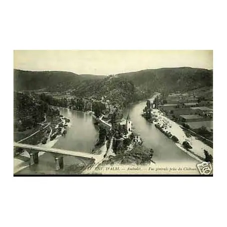 Carte postale 81 - Ambialet - Vue generale prise du chateau En Vogue