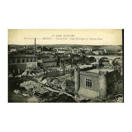 Carte postale 81 - Arthez - Usine electrique et chateau d'eau Fait Main