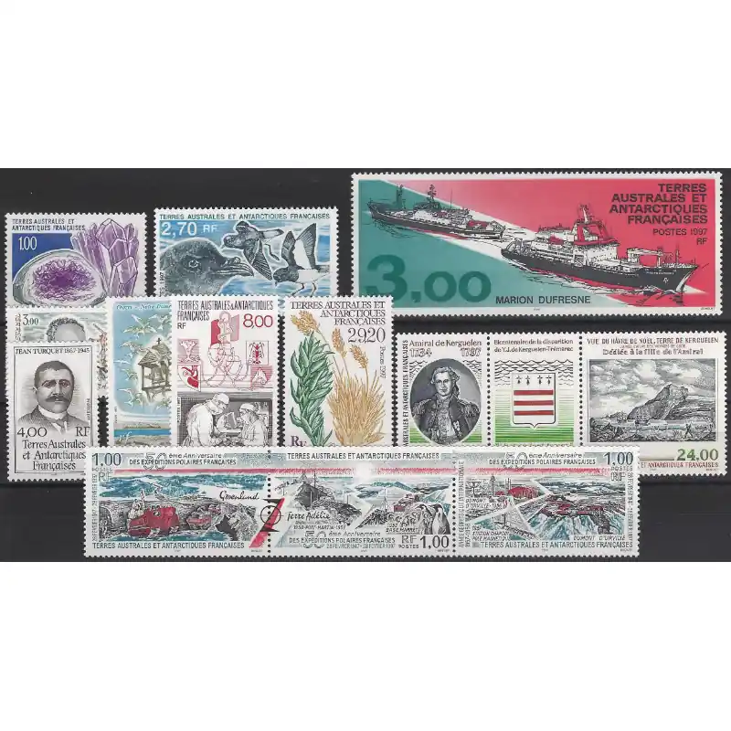 Timbres de T.A.A.F. année complète 1997 neuf**. Remise